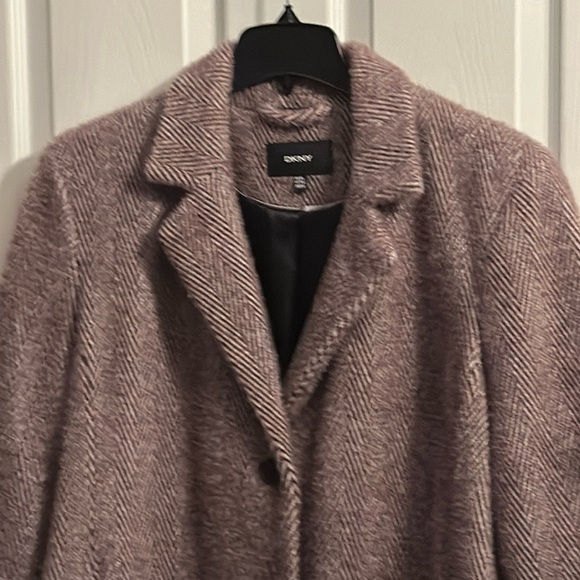 DKNY Women's Herringbone Soft-Touch Walker Coat, Created for Macy’s, Size XXL - Picture 3 of 16